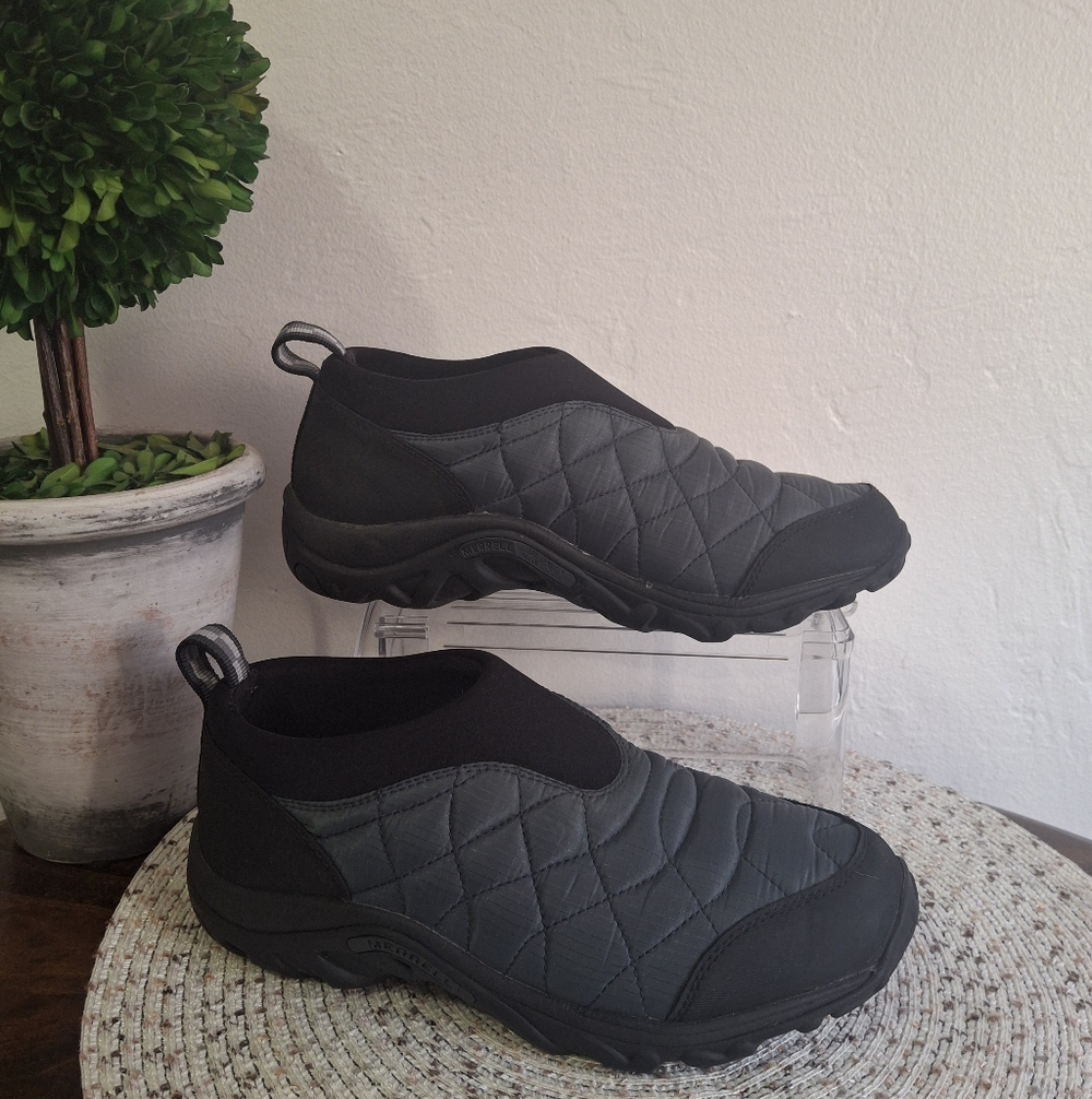 Womens Merrell Alpine Moc Black and Gray Shoes Size 6.5.